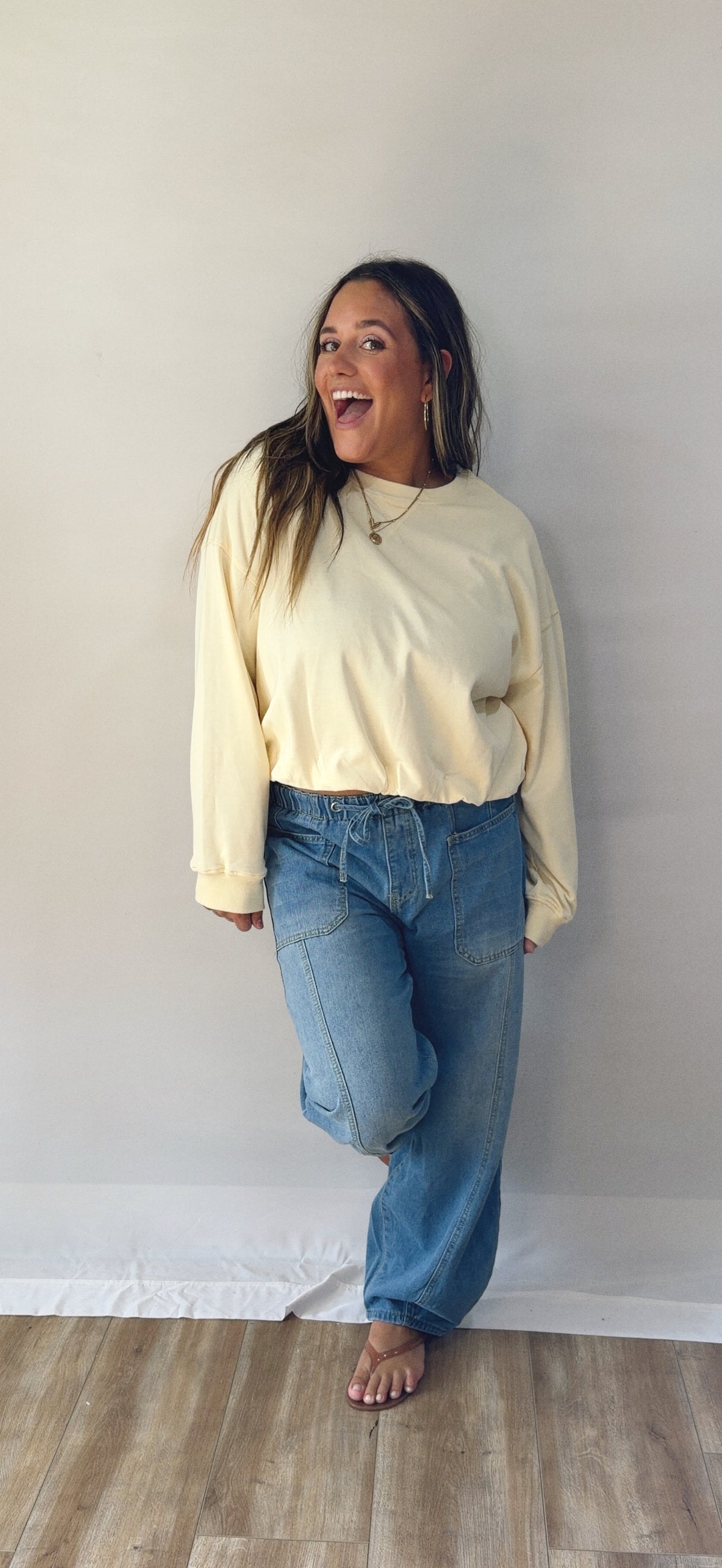 bubble hem terry top