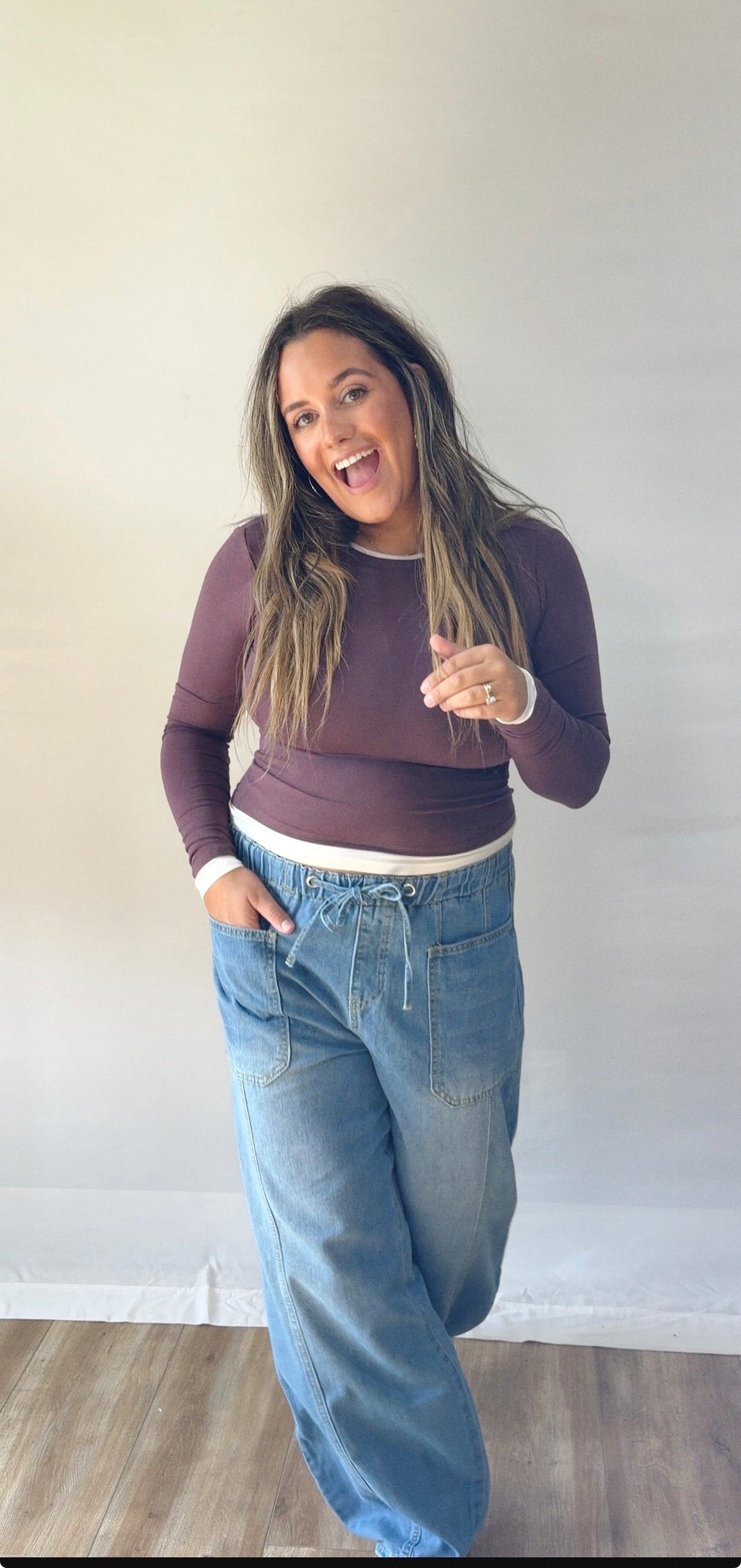 layered long sleeve - wine