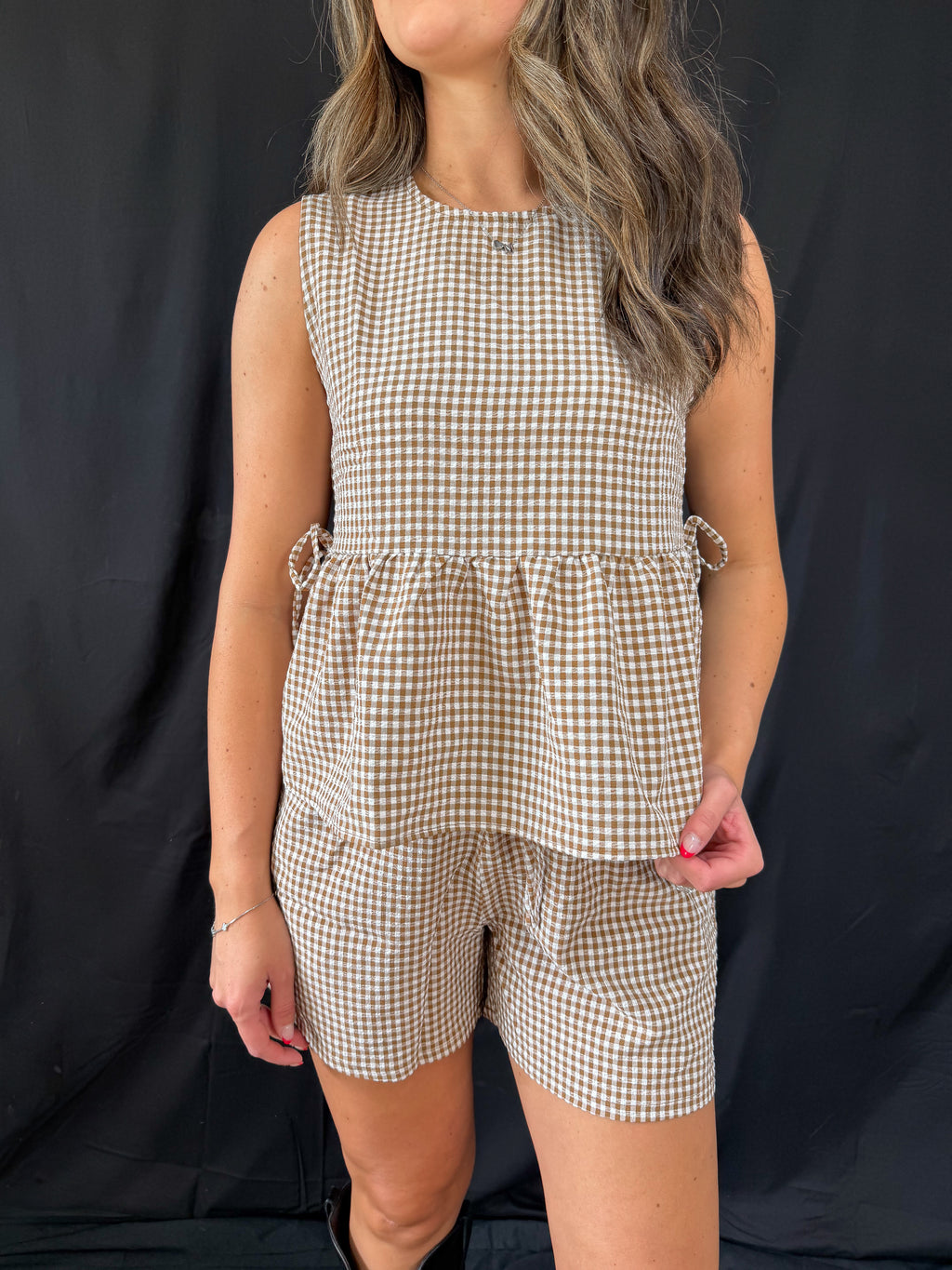 gingham short set