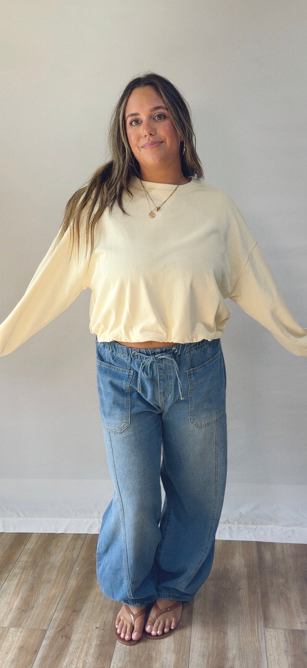 bubble hem terry top