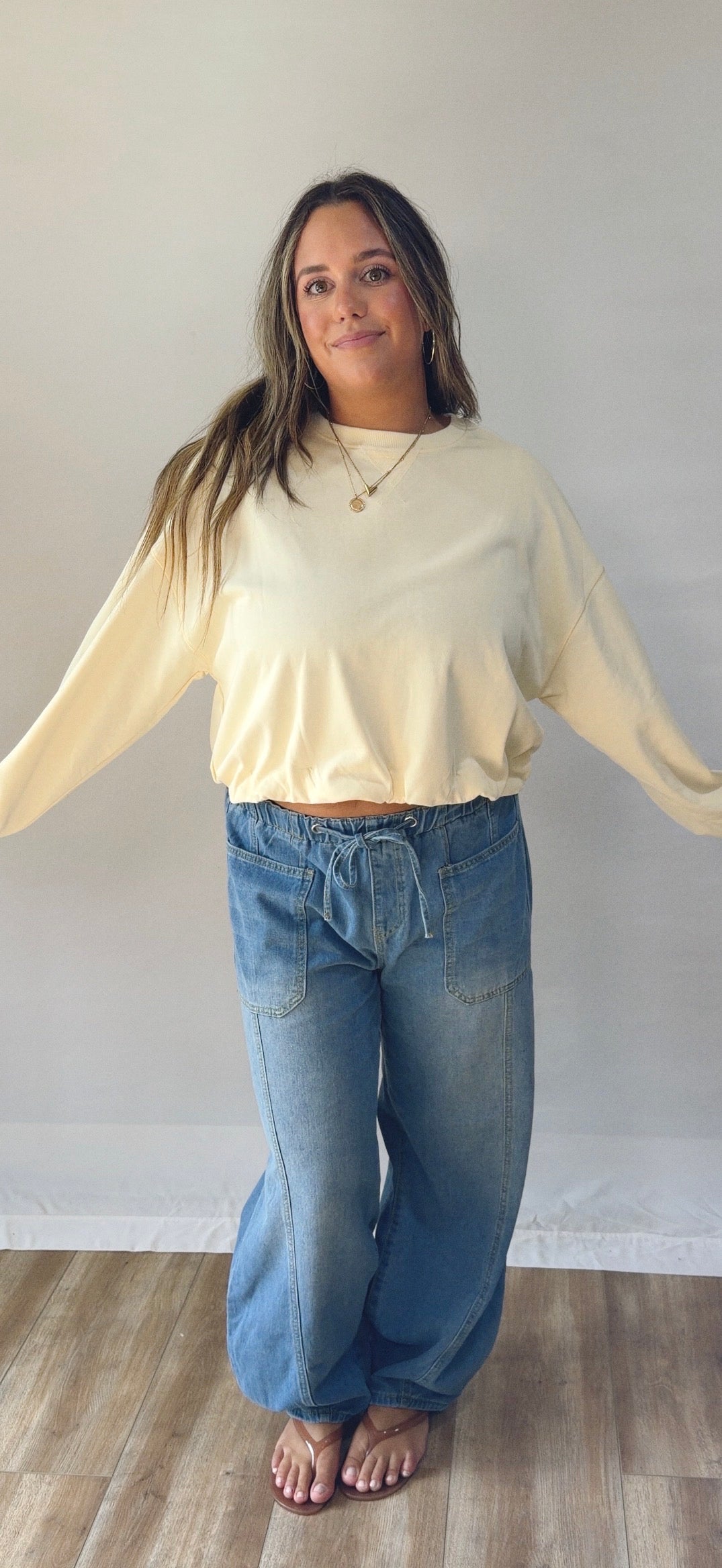 bubble hem terry top
