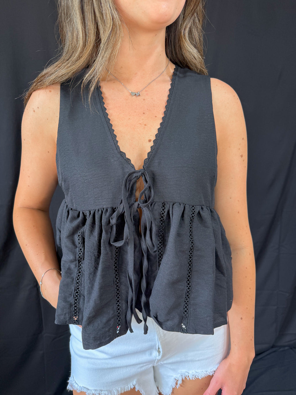 babydoll tank - black