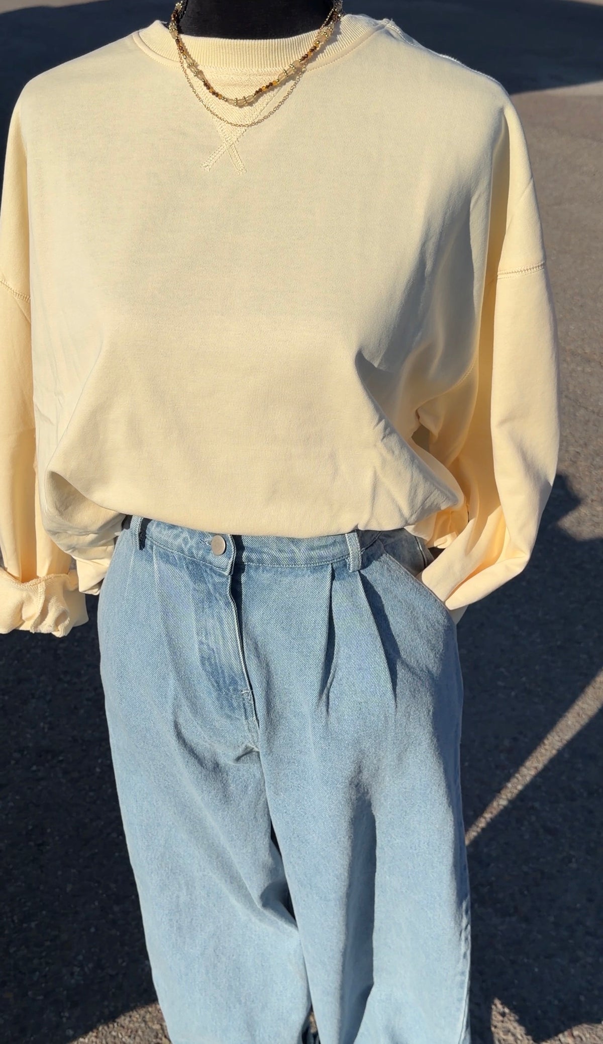 bubble hem terry top