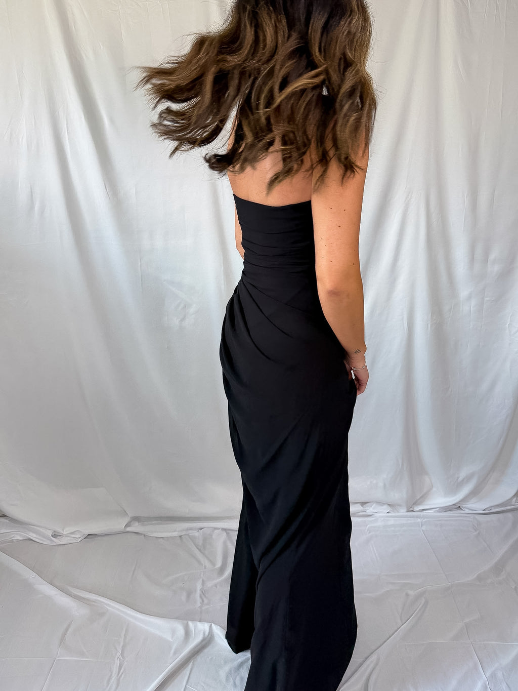cinch waist maxi dress