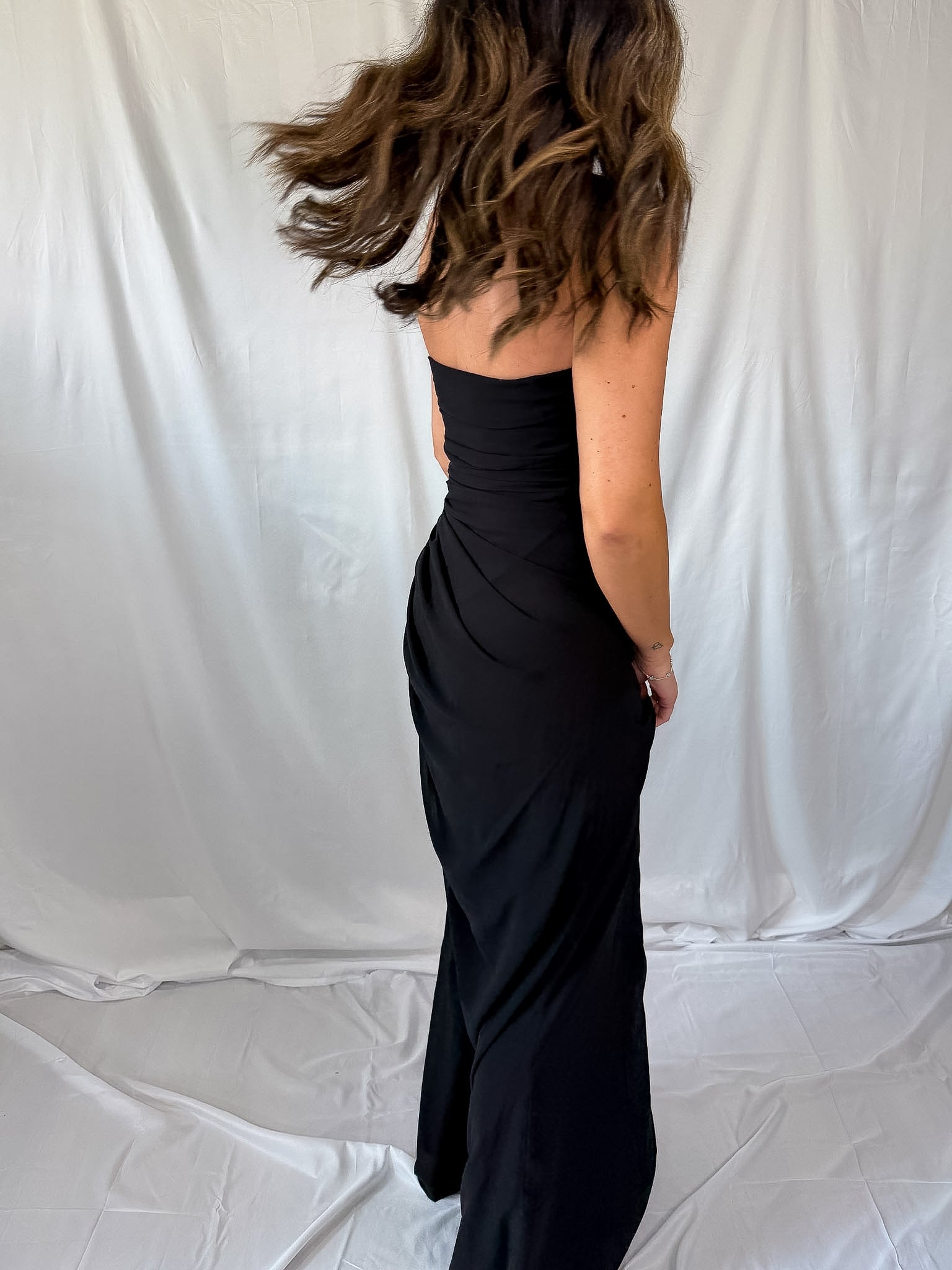 cinch waist maxi dress