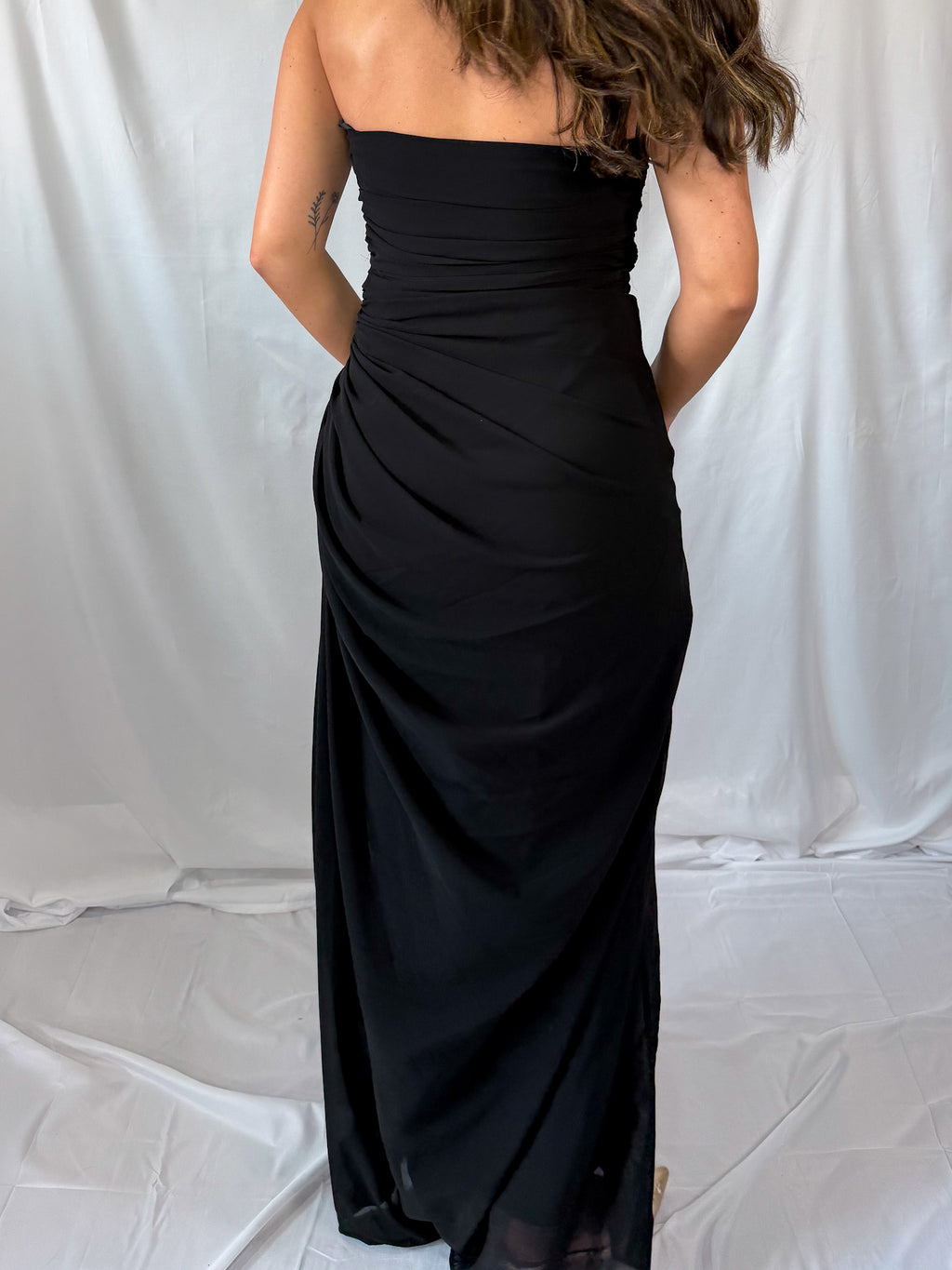 cinch waist maxi dress