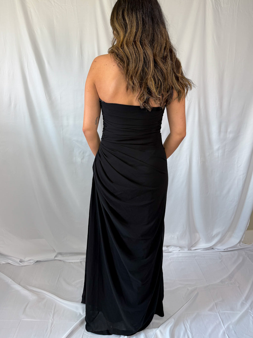 cinch waist maxi dress