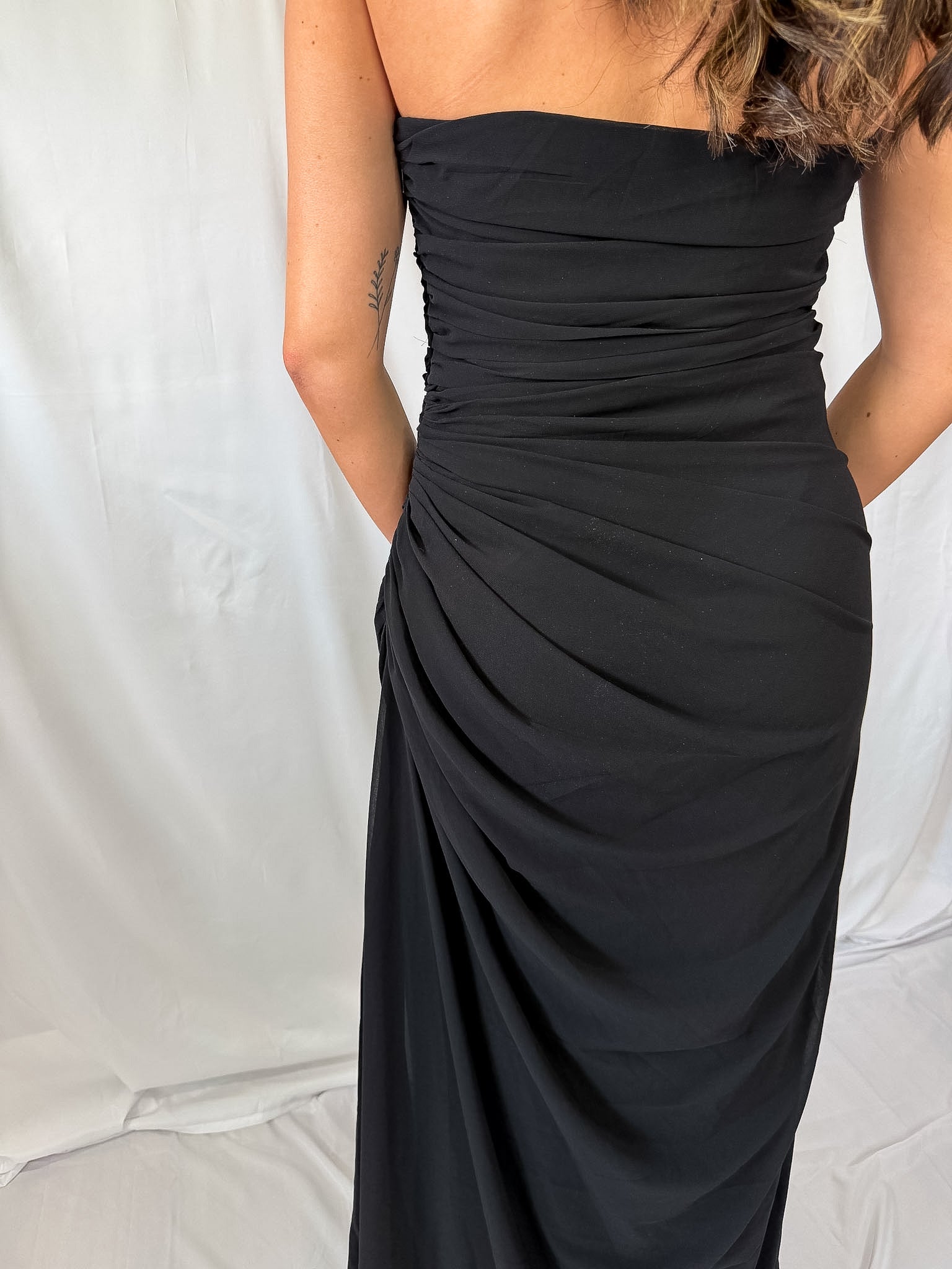 cinch waist maxi dress