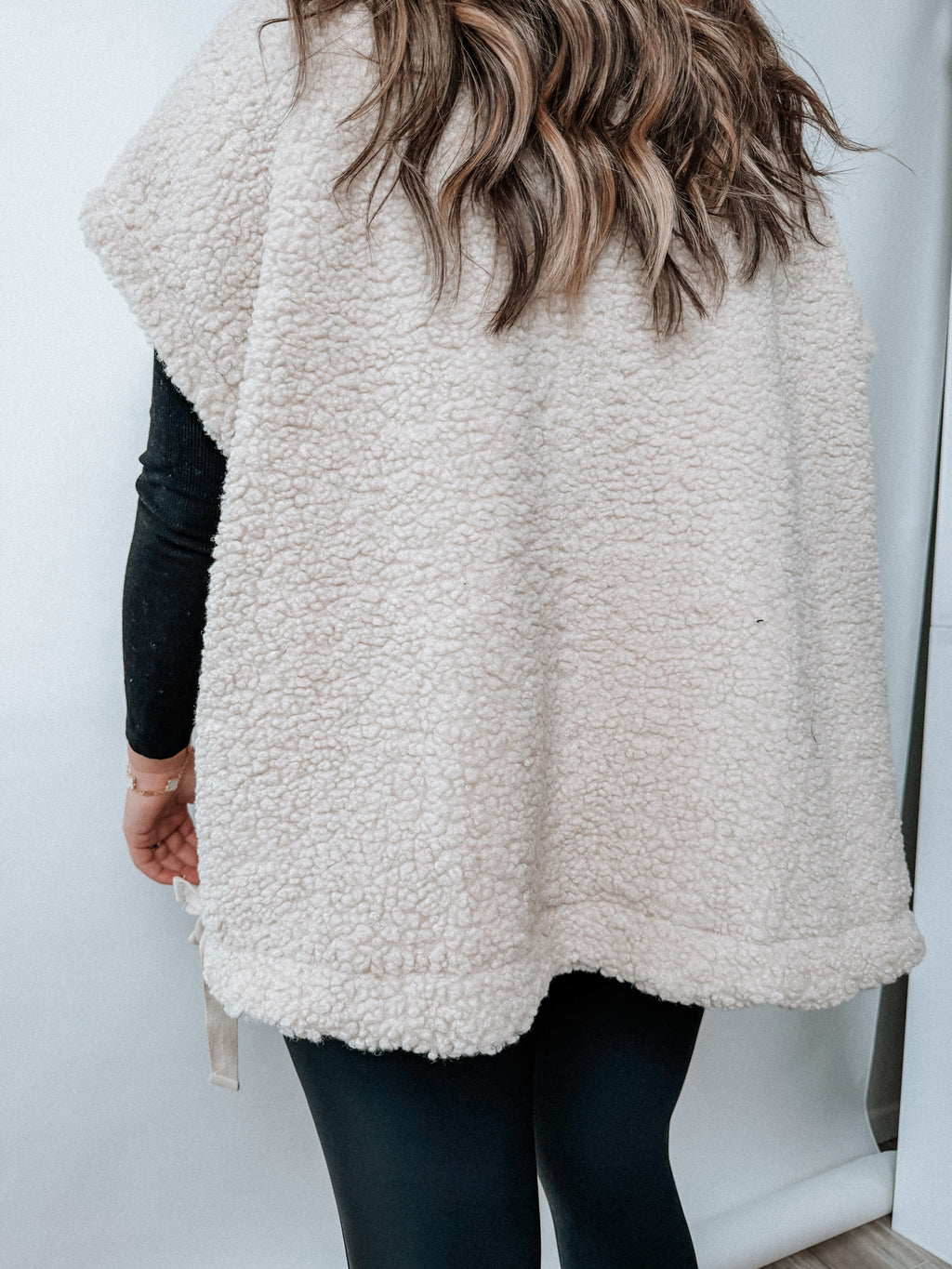 oversized sherpa vest