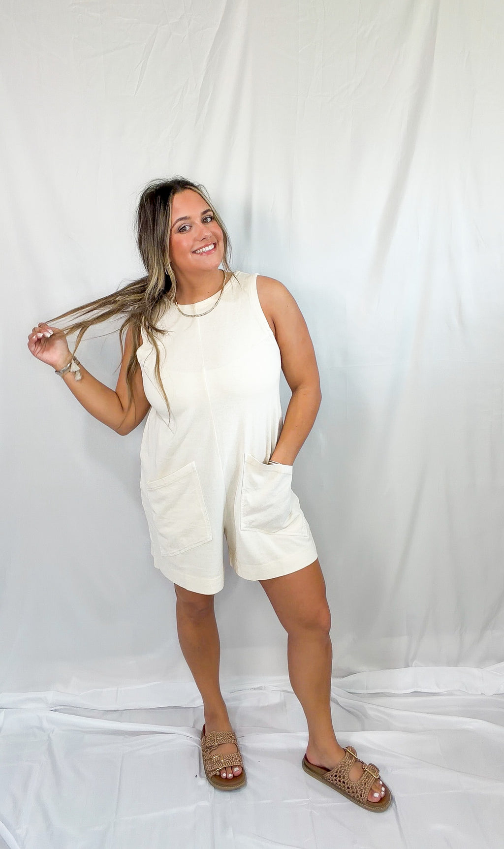 easy going romper - cream