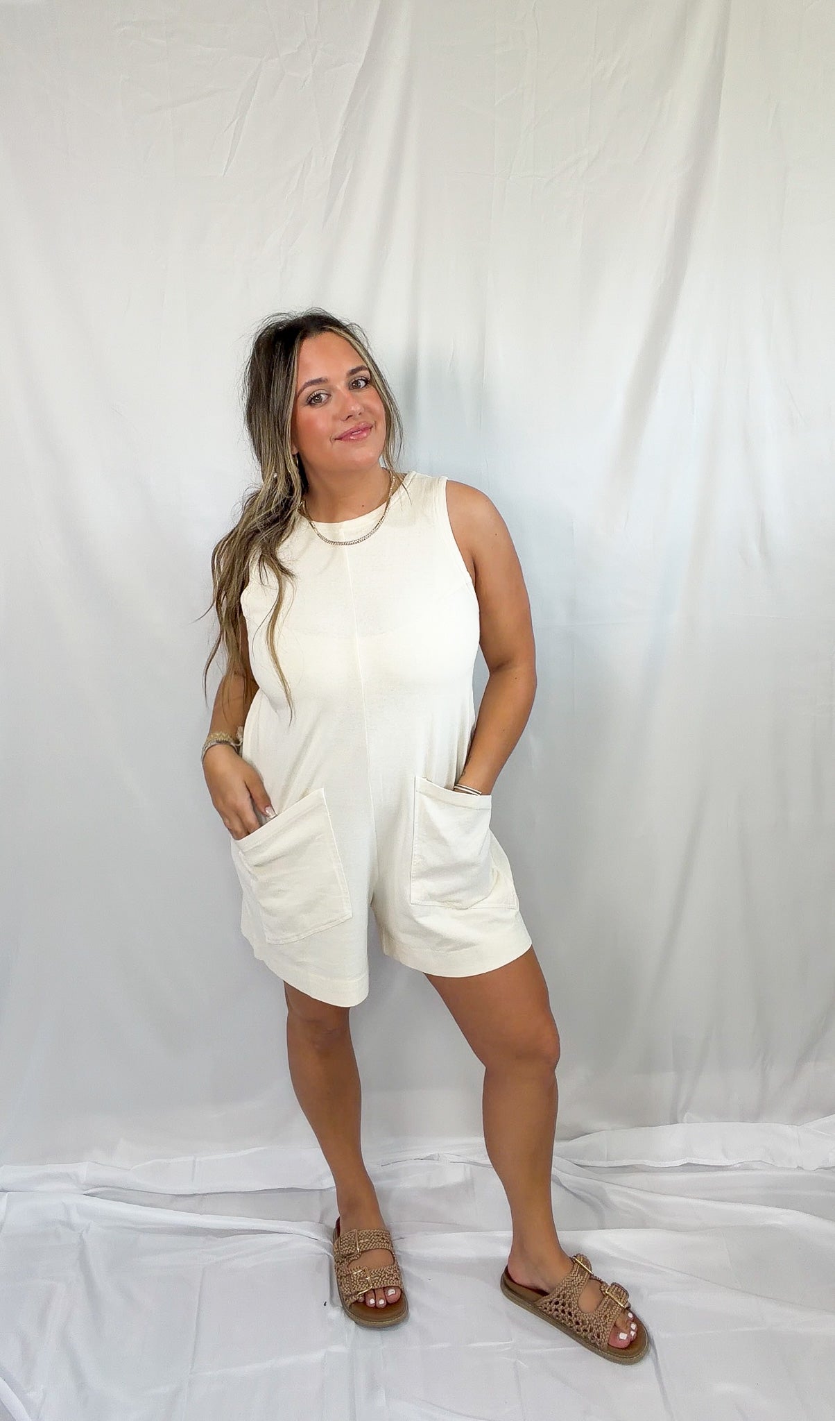 easy going romper - cream