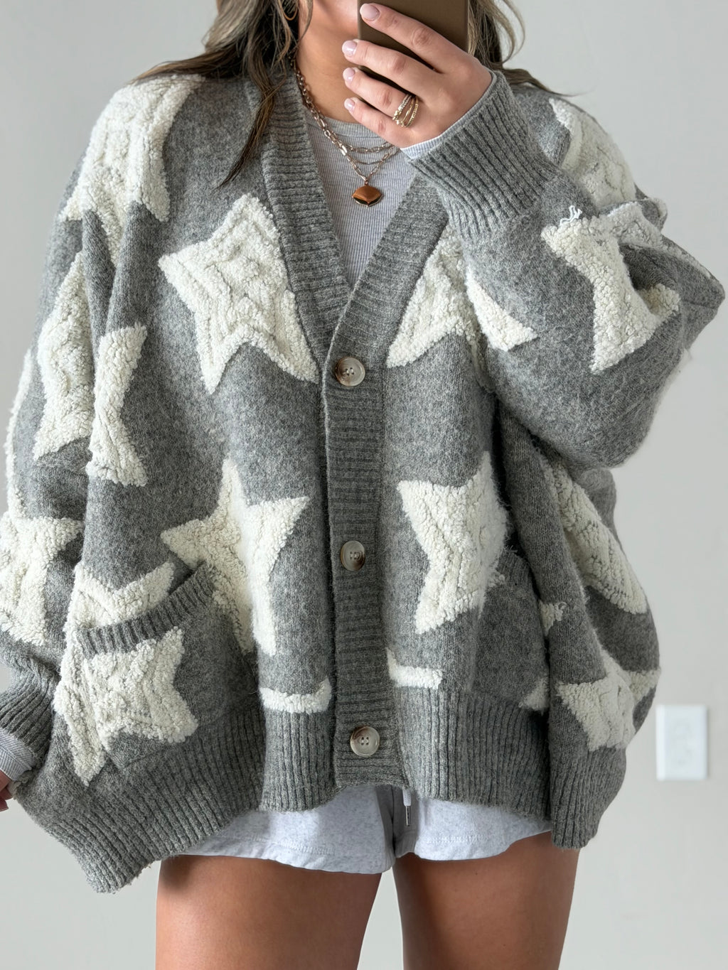 oversized star cardigan