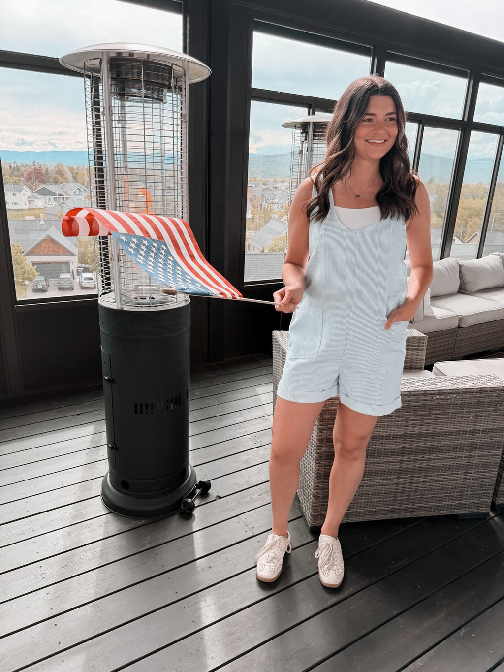 stars + stripes romper