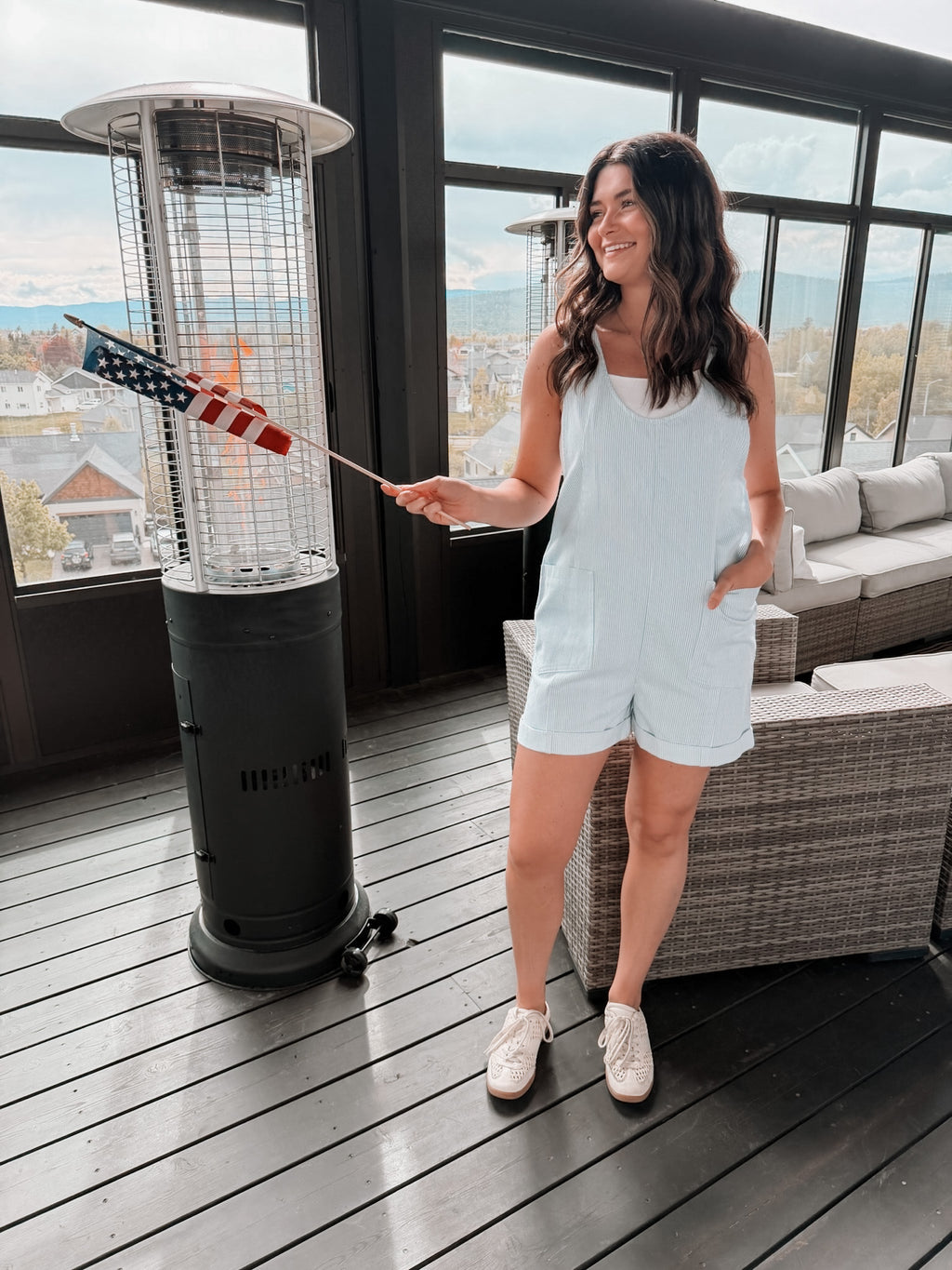 stars + stripes romper