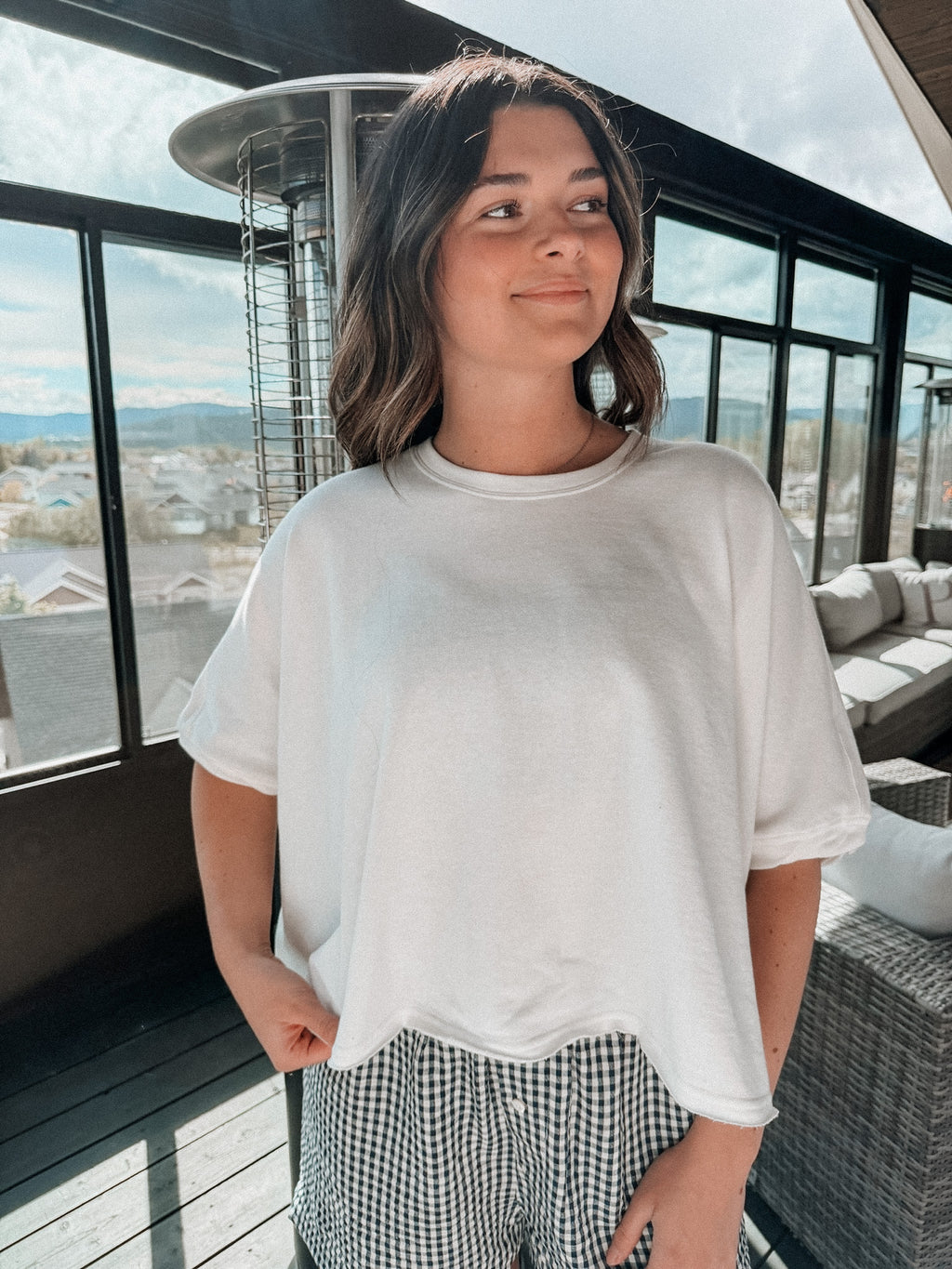 terry basic tee - white