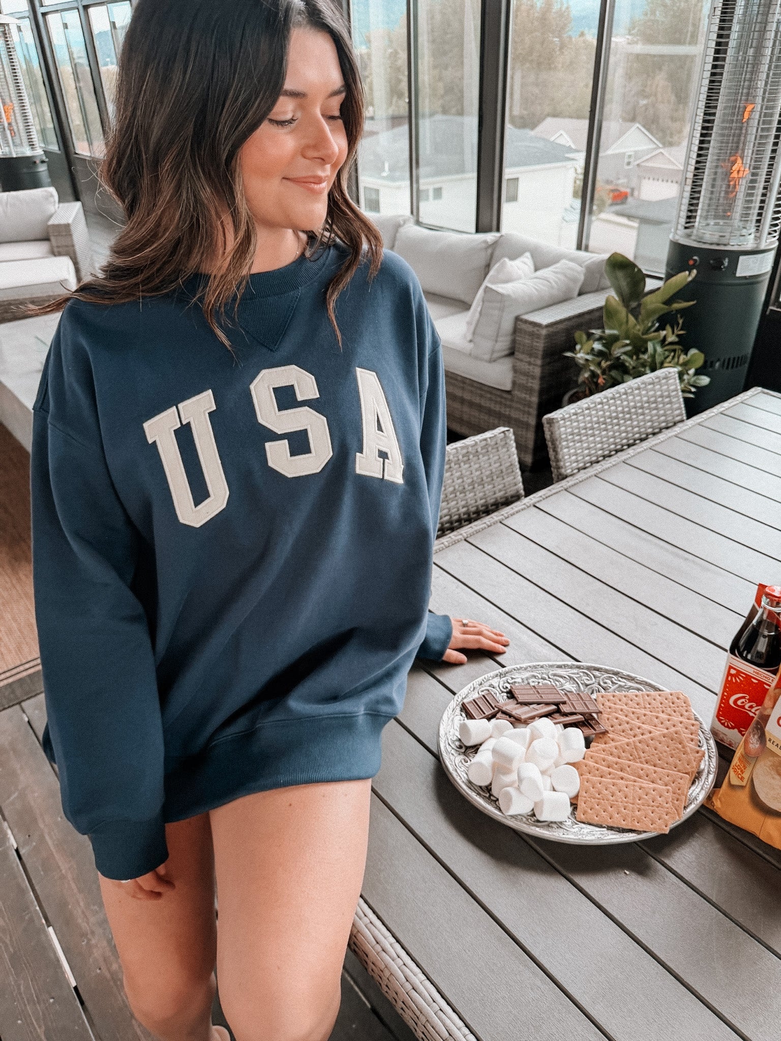 usa pullover - navy