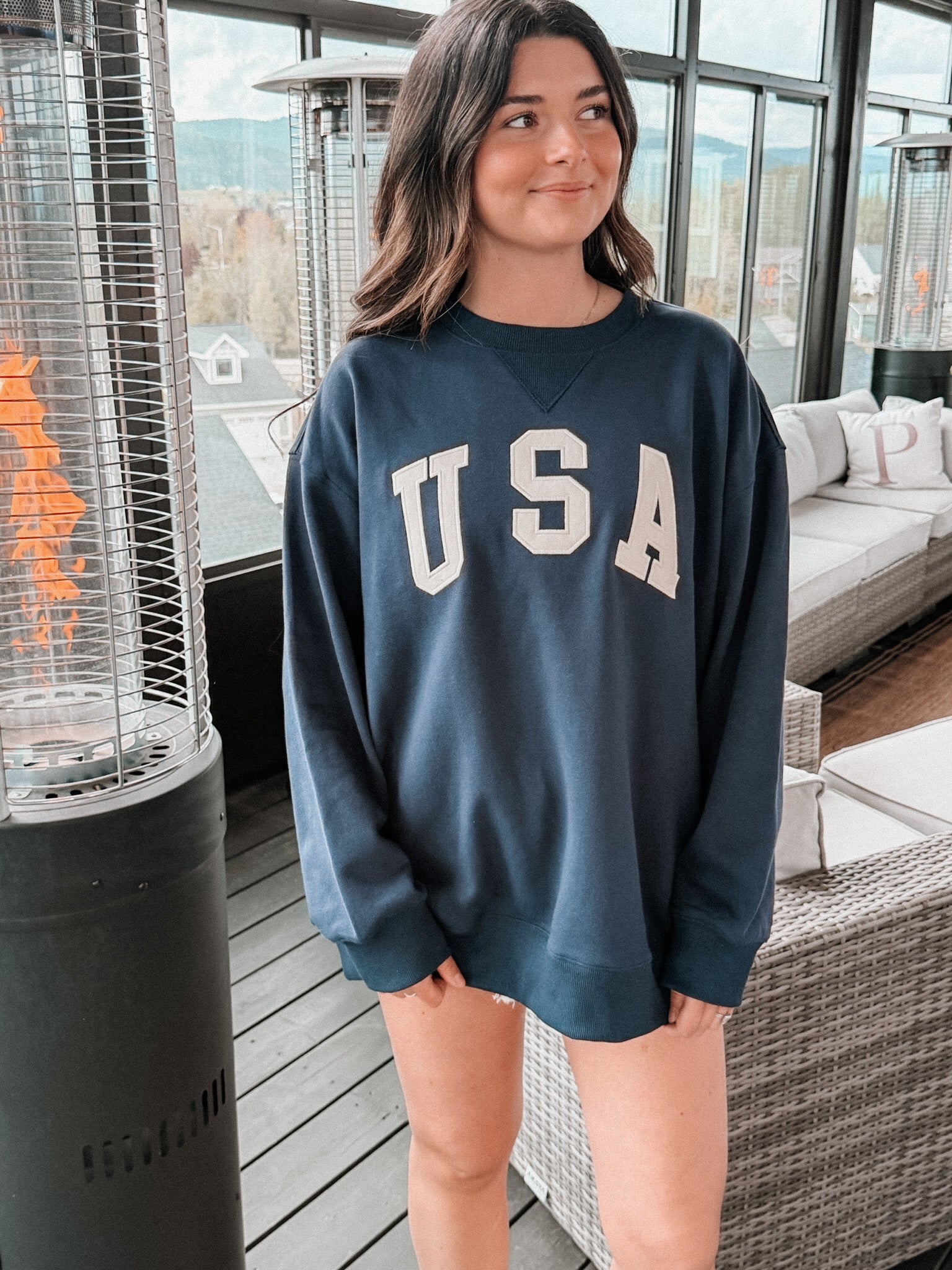 usa pullover - navy