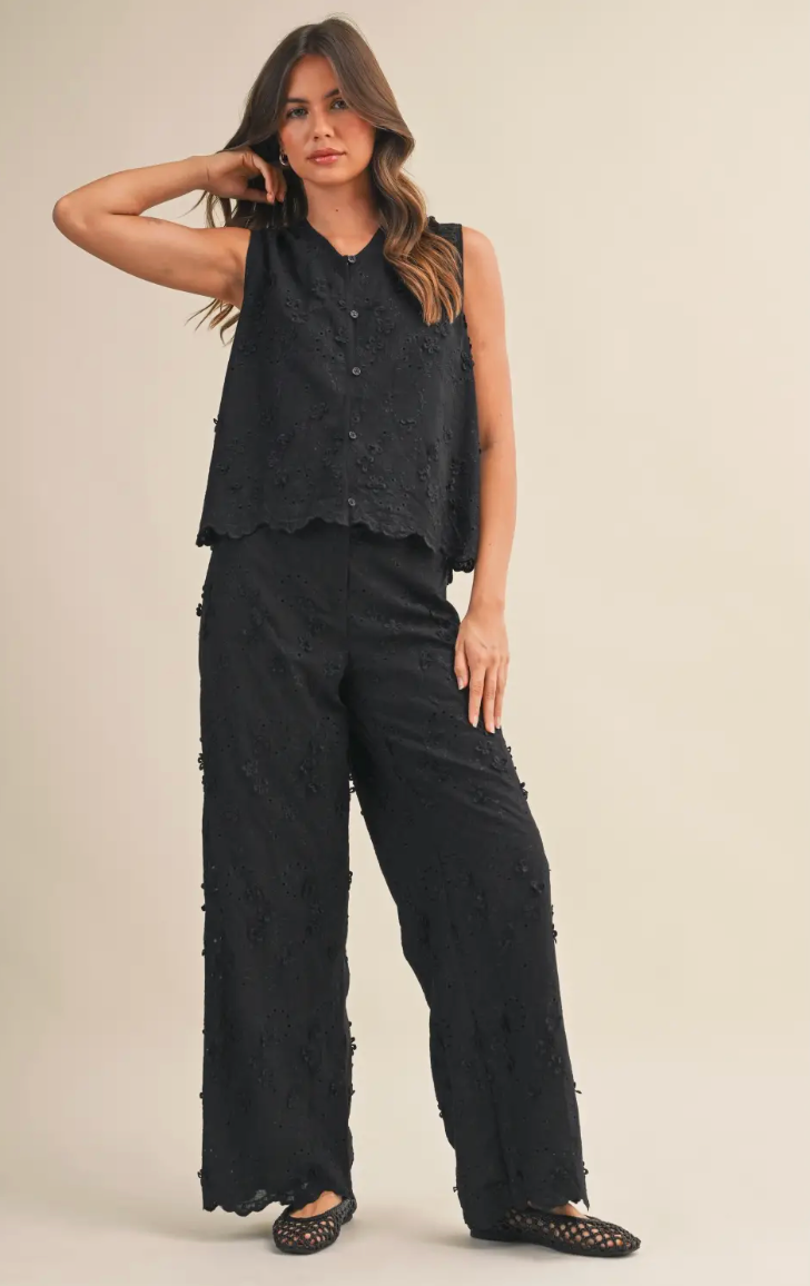 daisey eyelet pant set