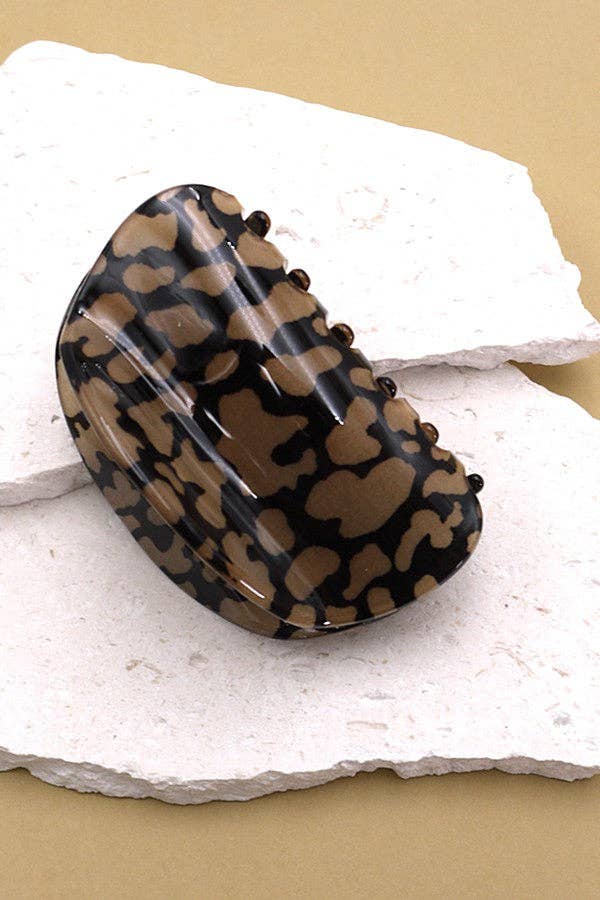 half moon claw clip - brown